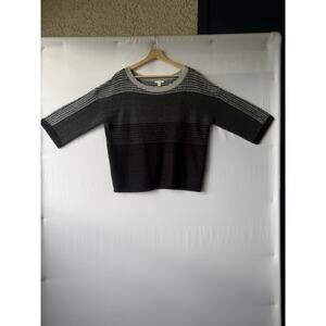 Caslon Wool Blend Color Block Sweater- Size M